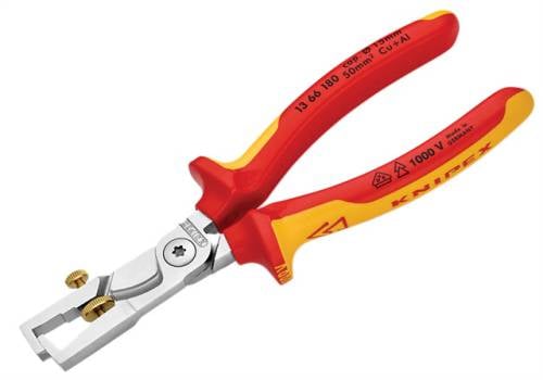 Knipex StriX Insulation Stripper with Cable Shears VDE Certified Grip 180mm