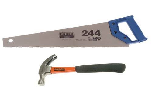 Bahco 2 X 244-22In Handsaw + 428/20 Hammer 244-22-2P-42820