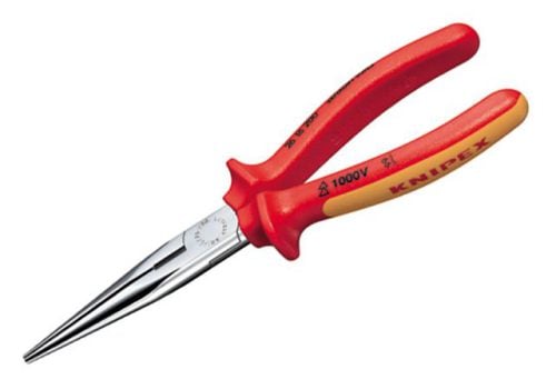 Knipex VDE Snipe Nose Side Cutting Pliers Dipped Handles 200mm 26 17 200